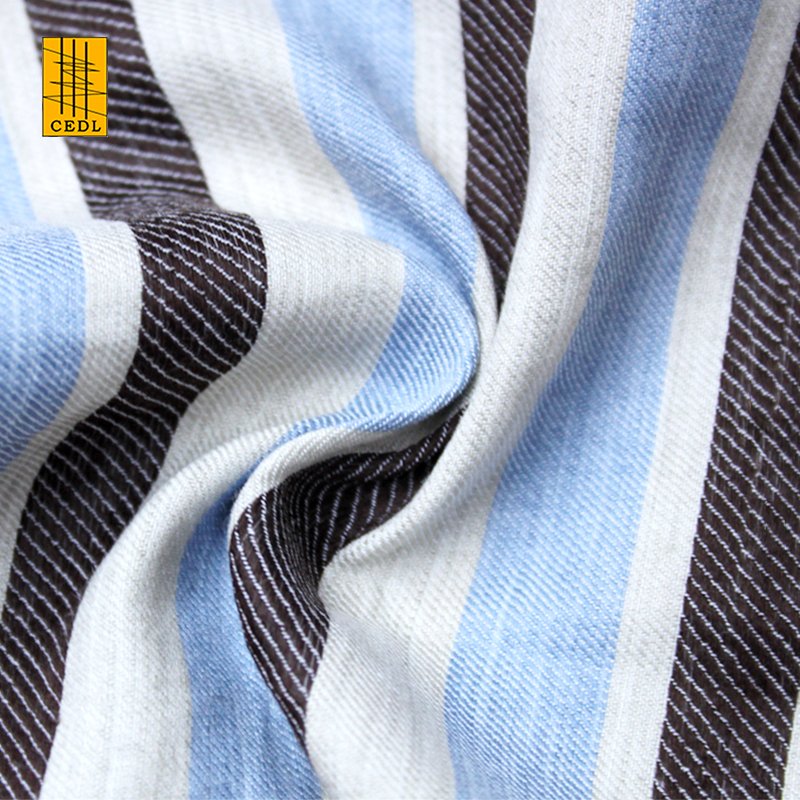 For Women Dresses Shirts Pants Woven Fabric Breathable YARN DYED TWILL Stripe Hot Selling Linen Cotton Blended Cotton T-shirts