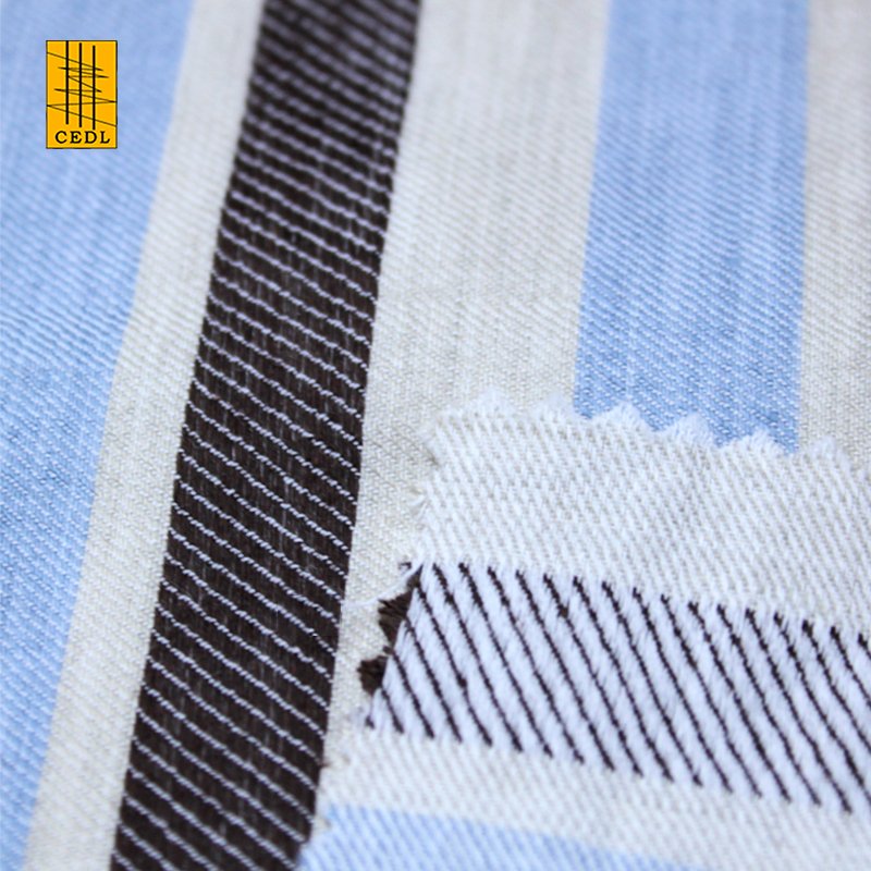 For Women Dresses Shirts Pants Woven Fabric Breathable YARN DYED TWILL Stripe Hot Selling Linen Cotton Blended Cotton T-shirts