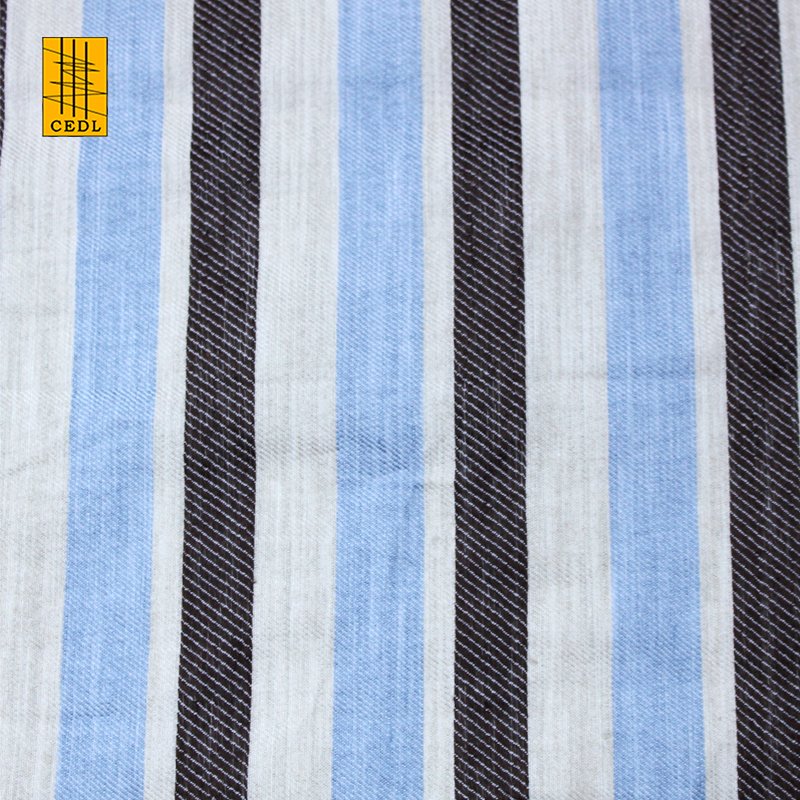 For Women Dresses Shirts Pants Woven Fabric Breathable YARN DYED TWILL Stripe Hot Selling Linen Cotton Blended Cotton T-shirts