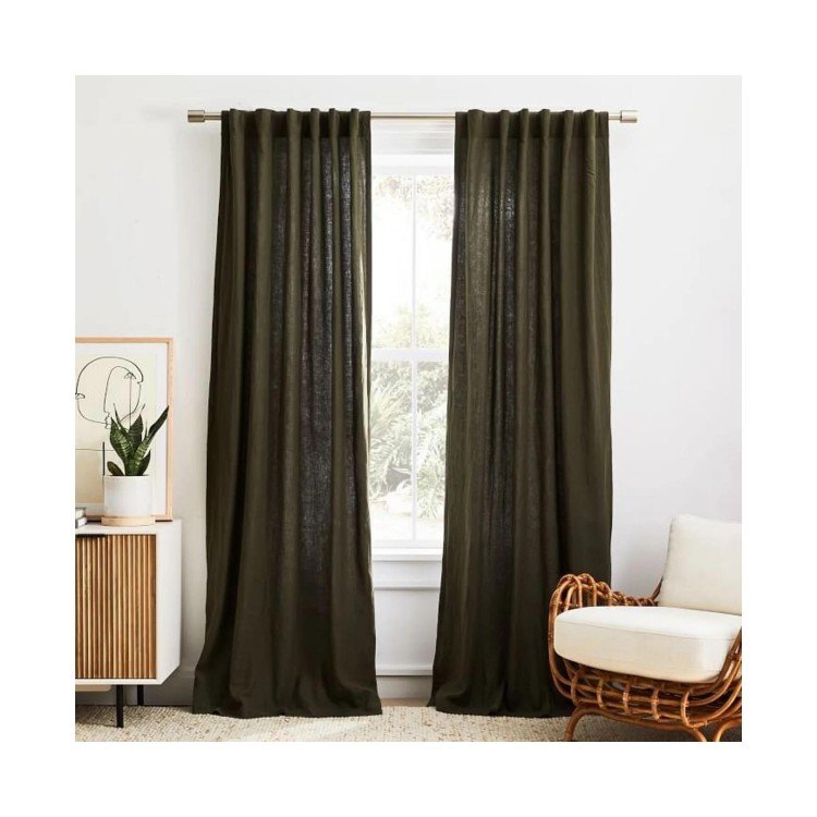 Bathroom curtains fabric for the living room church curtains 100% linen fabric curtain for home window and door