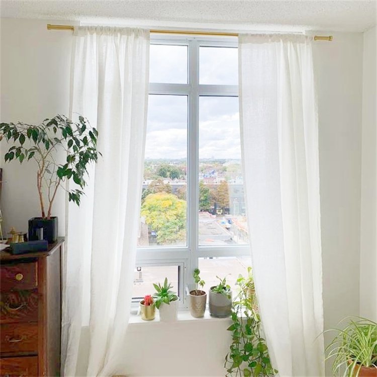 Bathroom curtains fabric for the living room church curtains 100% linen fabric curtain for home window and door