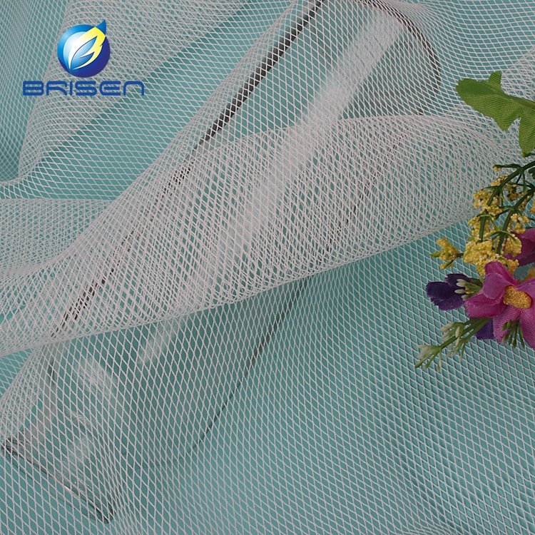 Supplier Wedding Bridal Dress Fabrics 100% Polyester White Tulle Fabric