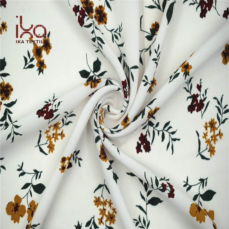 Women Garment Printed Floral Thick Chiffon Polyester Fabric