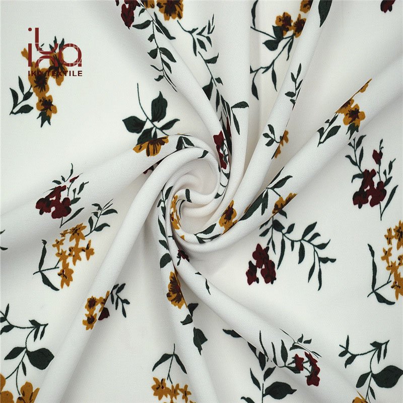 Women Garment Printed Floral Thick Chiffon Polyester Fabric