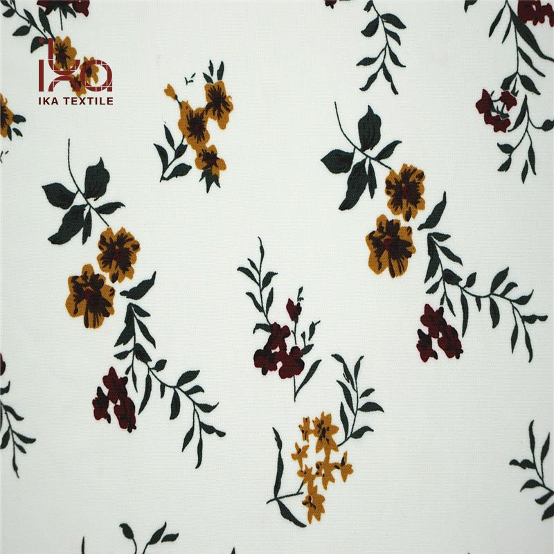 Women Garment Printed Floral Thick Chiffon Polyester Fabric