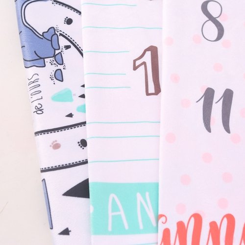 100% polyester material high quality digital print milestone design minky fabric wholesale for baby blanket
