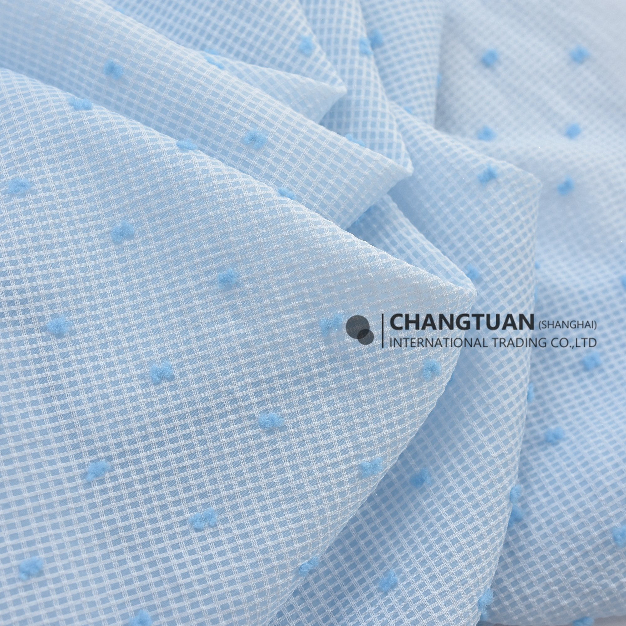 Wholesale Jacquard Polka Dot Fabric Light Weight Polyester Swiss Dot Fabric For Clothes Dress Shirt