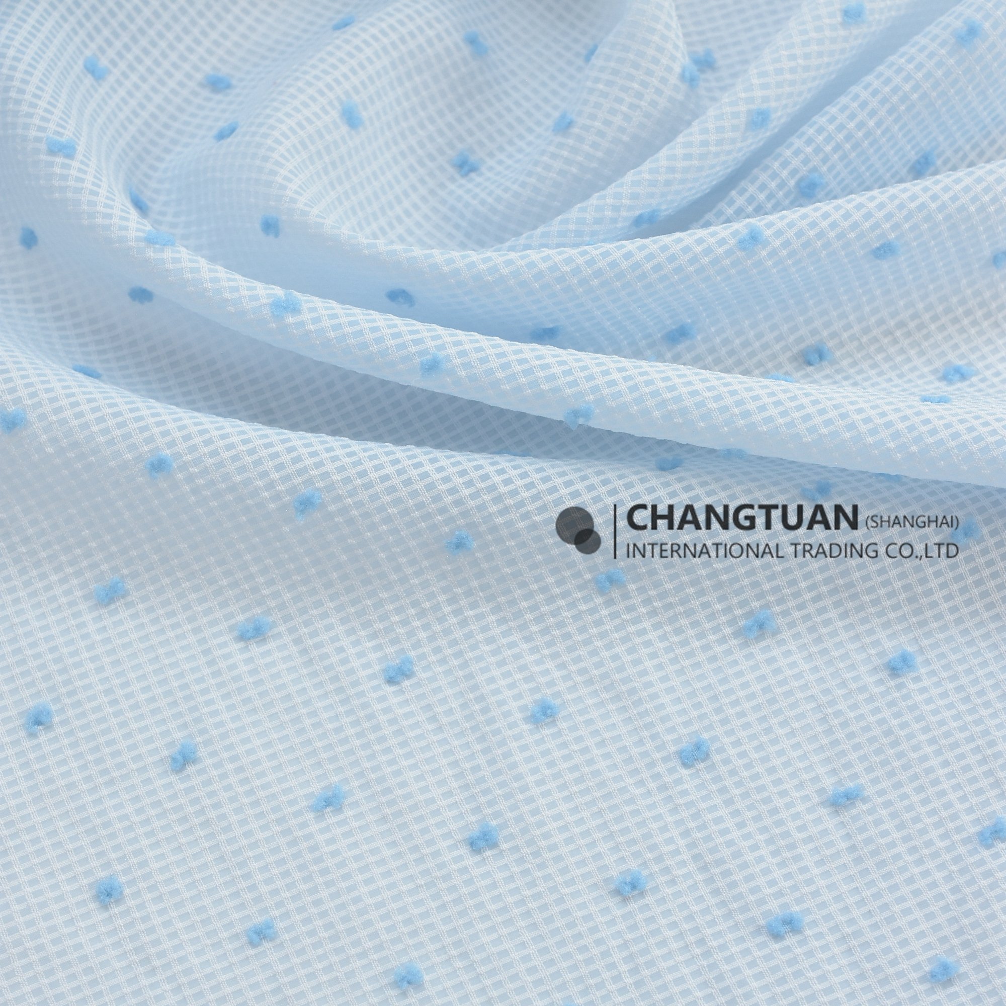 Wholesale Jacquard Polka Dot Fabric Light Weight Polyester Swiss Dot Fabric For Clothes Dress Shirt