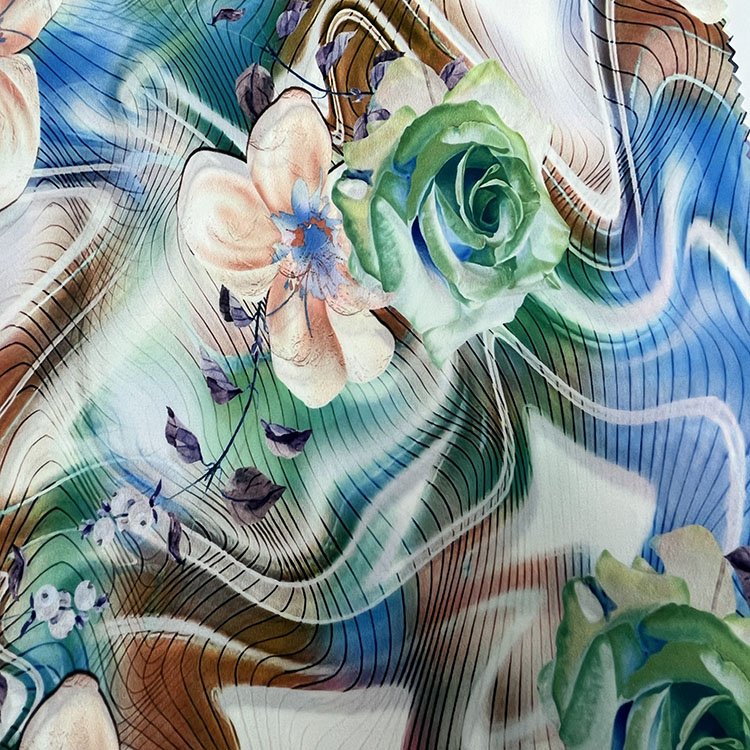 High Quality Colorful 95% Polyester 5% Spandex Light Weight Print Woven Fabric For Women Dress