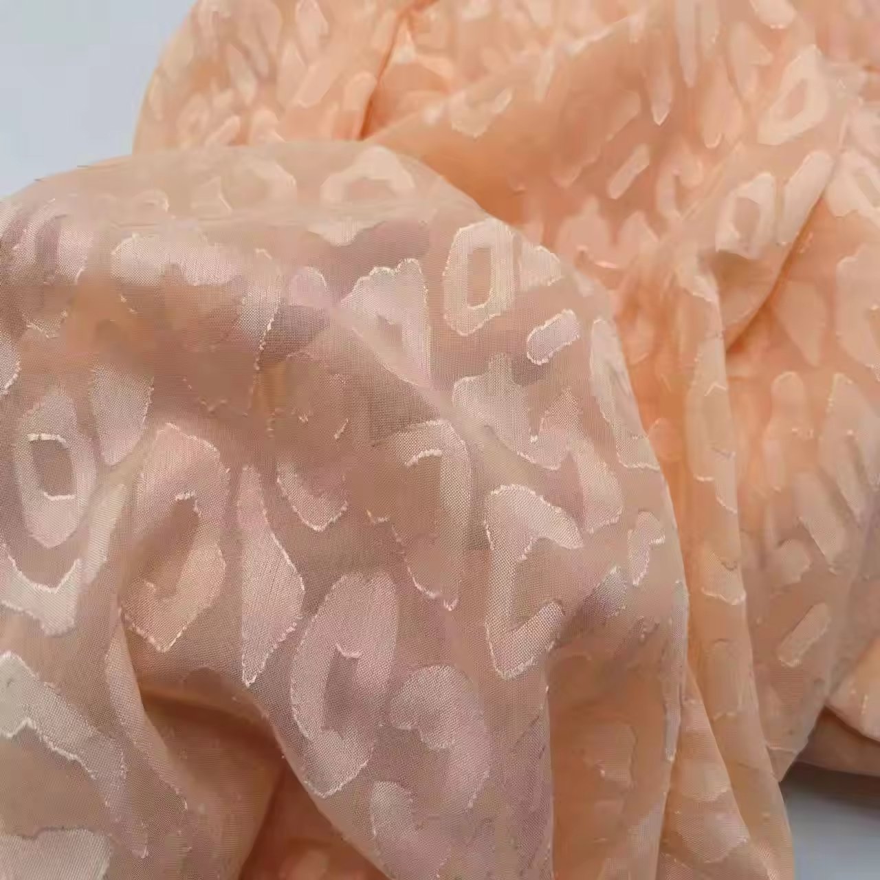 100% Polyester Flower Cut Jacquard Chiffon Semicircle Shape Soft Hand Feeling Special Design for Dresses
