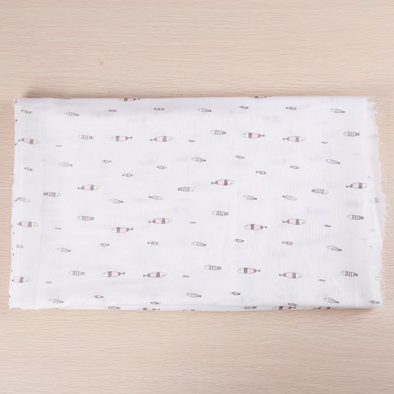 Wholesale Breathable White 70%Bamboo Fiber 30% Cotton 155cm 40s Double Gauze Fabrics for Clothing