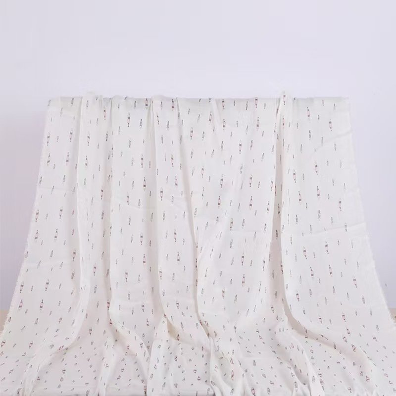 Wholesale Breathable White 70%Bamboo Fiber 30% Cotton 155cm 40s Double Gauze Fabrics for Clothing