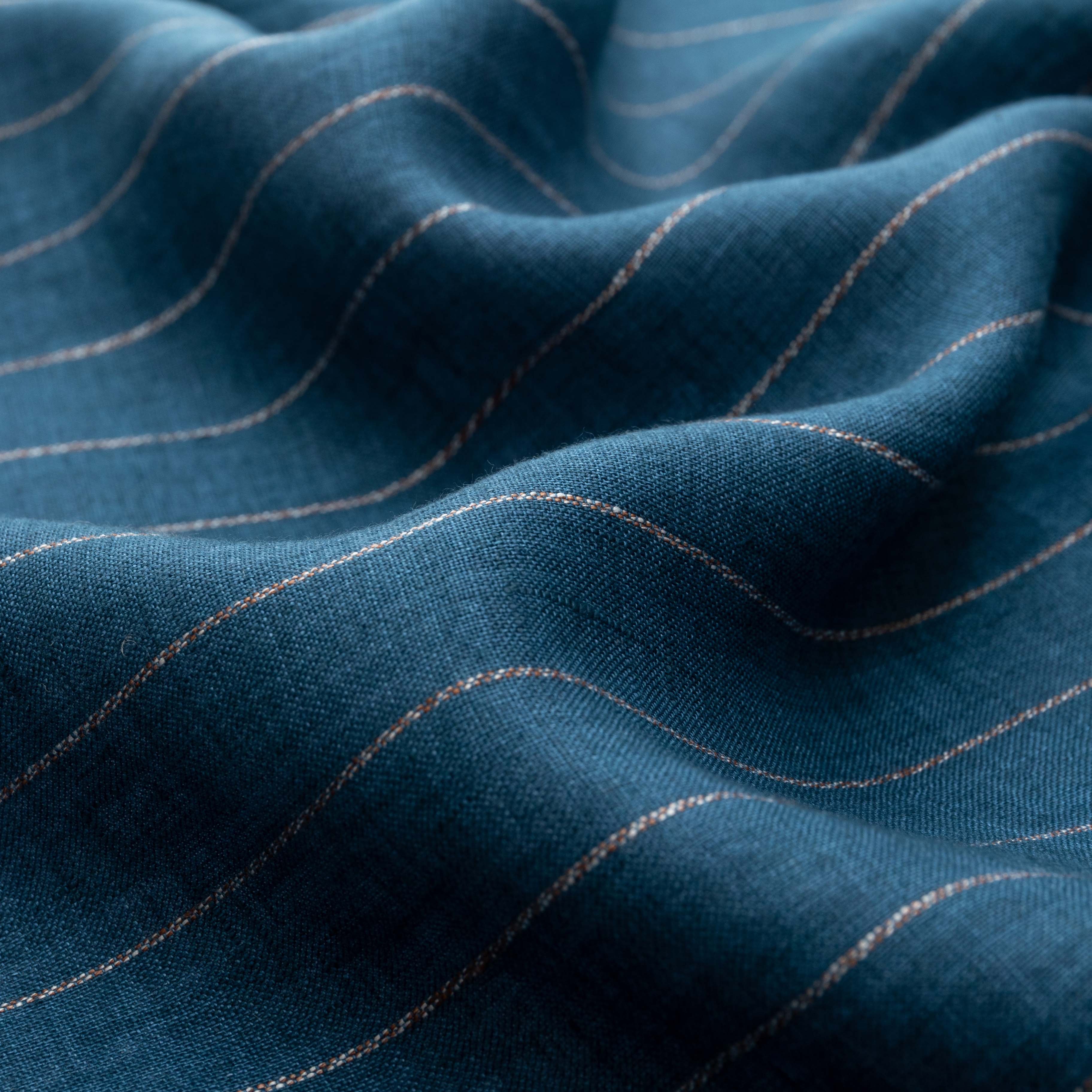 China Supplier ECO-friendly 100% linen natural Dobby stripe yarn dyed fabric for garment