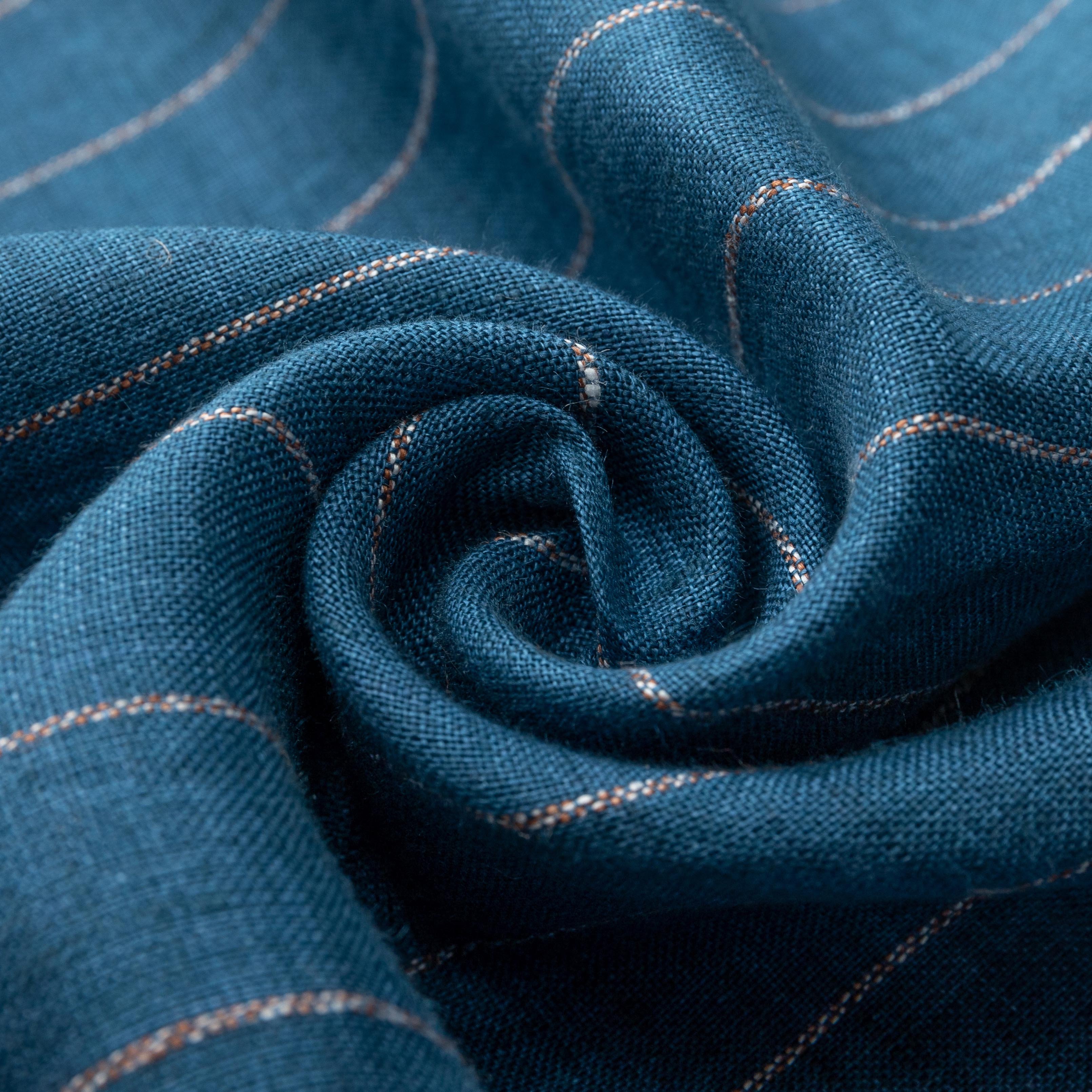 China Supplier ECO-friendly 100% linen natural Dobby stripe yarn dyed fabric for garment