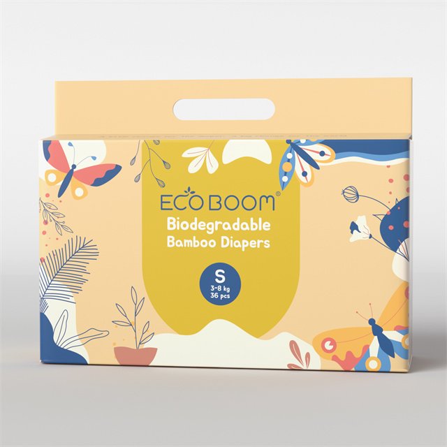ECO BOOM compostable manufacturer viscose wholesale baby 100% plant based nappies