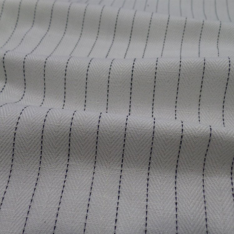 Cotton and linen twill yarn-dyed linen striped striped fabric Fishbone grain blazer fabric