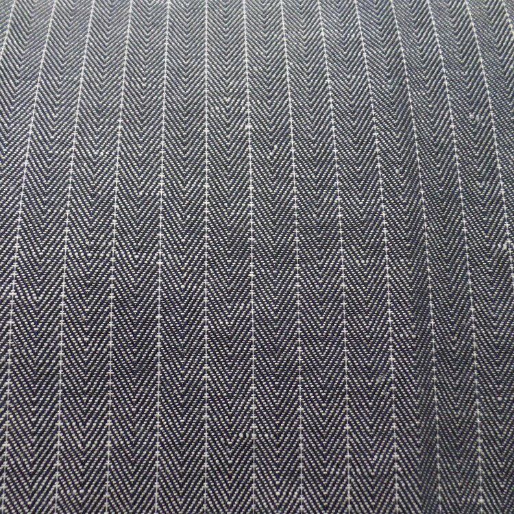 Cotton and linen twill yarn-dyed linen striped striped fabric Fishbone grain blazer fabric