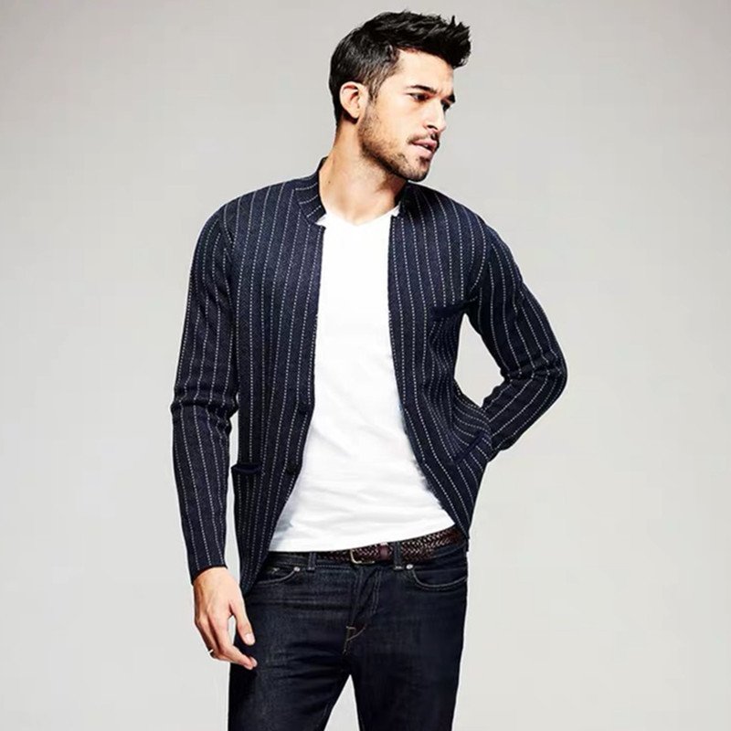 Cotton and linen twill yarn-dyed linen striped striped fabric Fishbone grain blazer fabric