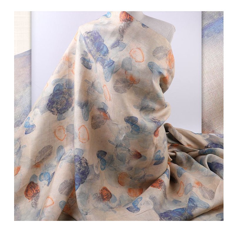 Woven Fabrics 100% linen Digital Printing Fabric For Shirts