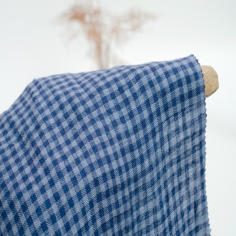 #8598 Sample order 100% linen plaid fabric stocks yarn-dyed flax fabric for clothing shirt pants