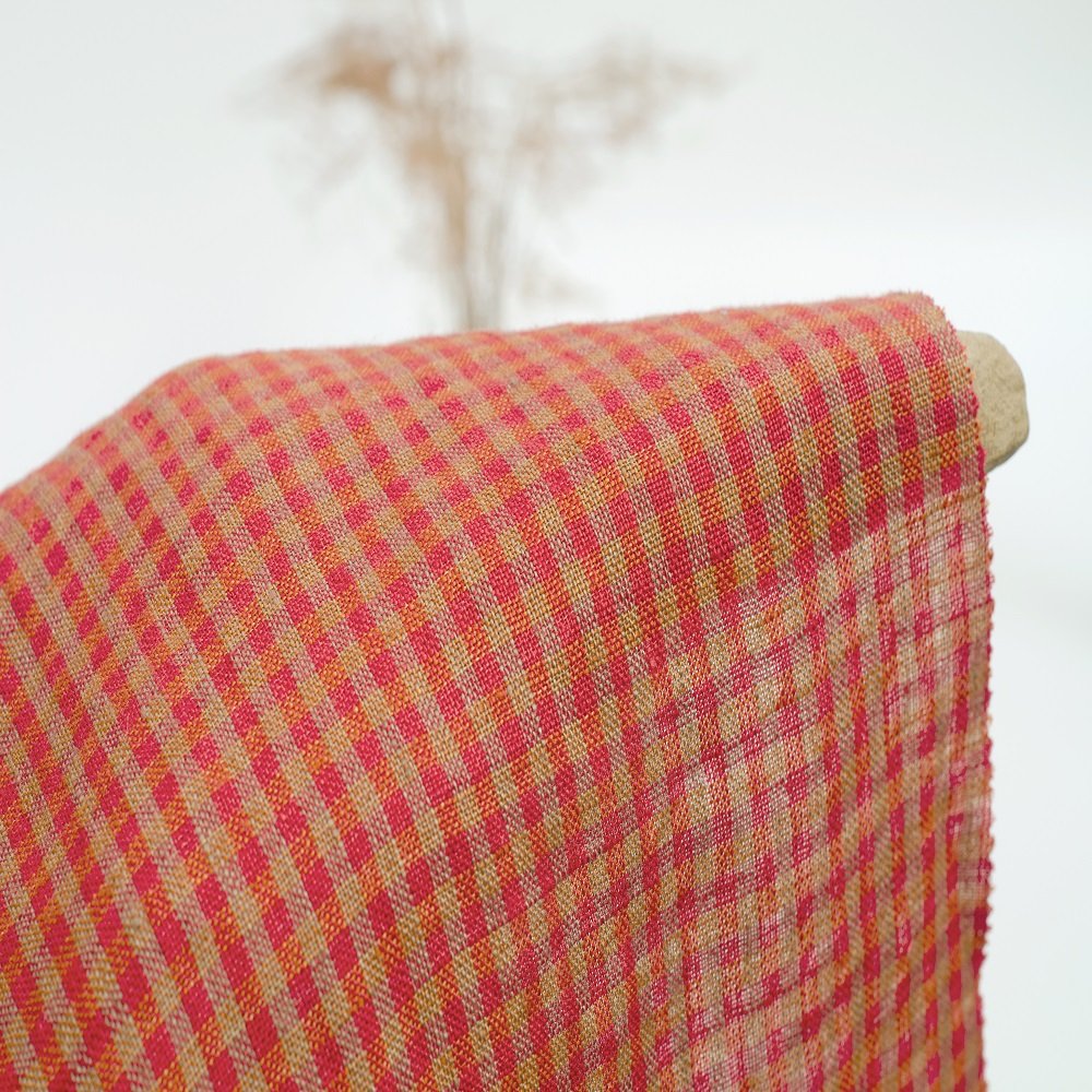 #8598 Sample order 100% linen plaid fabric stocks yarn-dyed flax fabric for clothing shirt pants