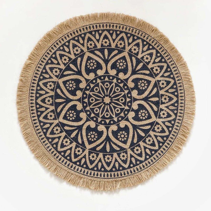 Place Mats Linen Natural and Elegant Mats 100% Cotton Dining Party Tables Bohemian Cloth Wedding