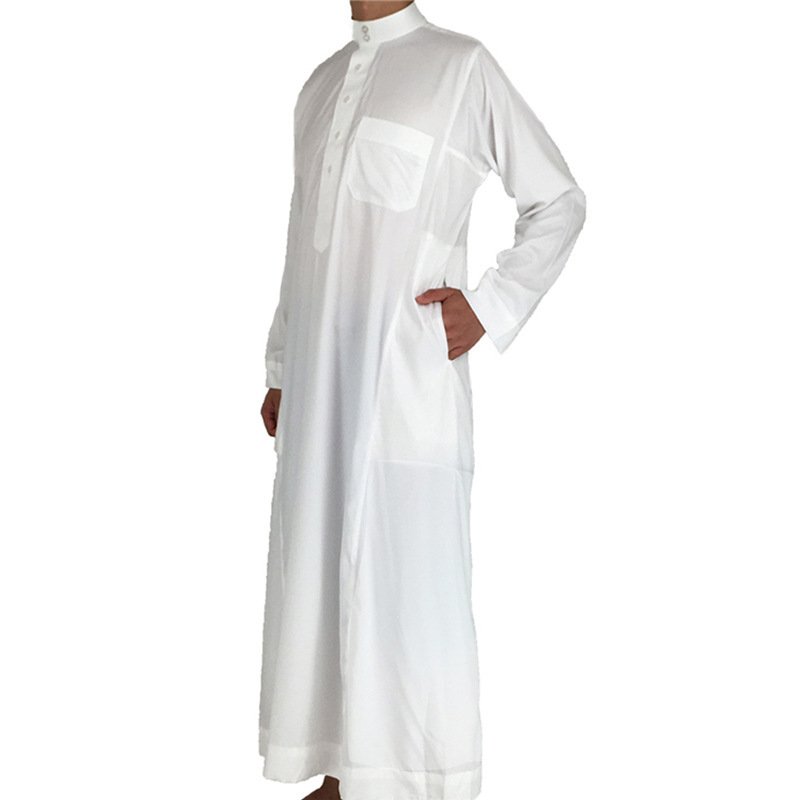 China Cheap 100% Spun Polyester Arabic Thobe Fabric For Shirts And Robes Muslim White And Dyed Clothing Fabric