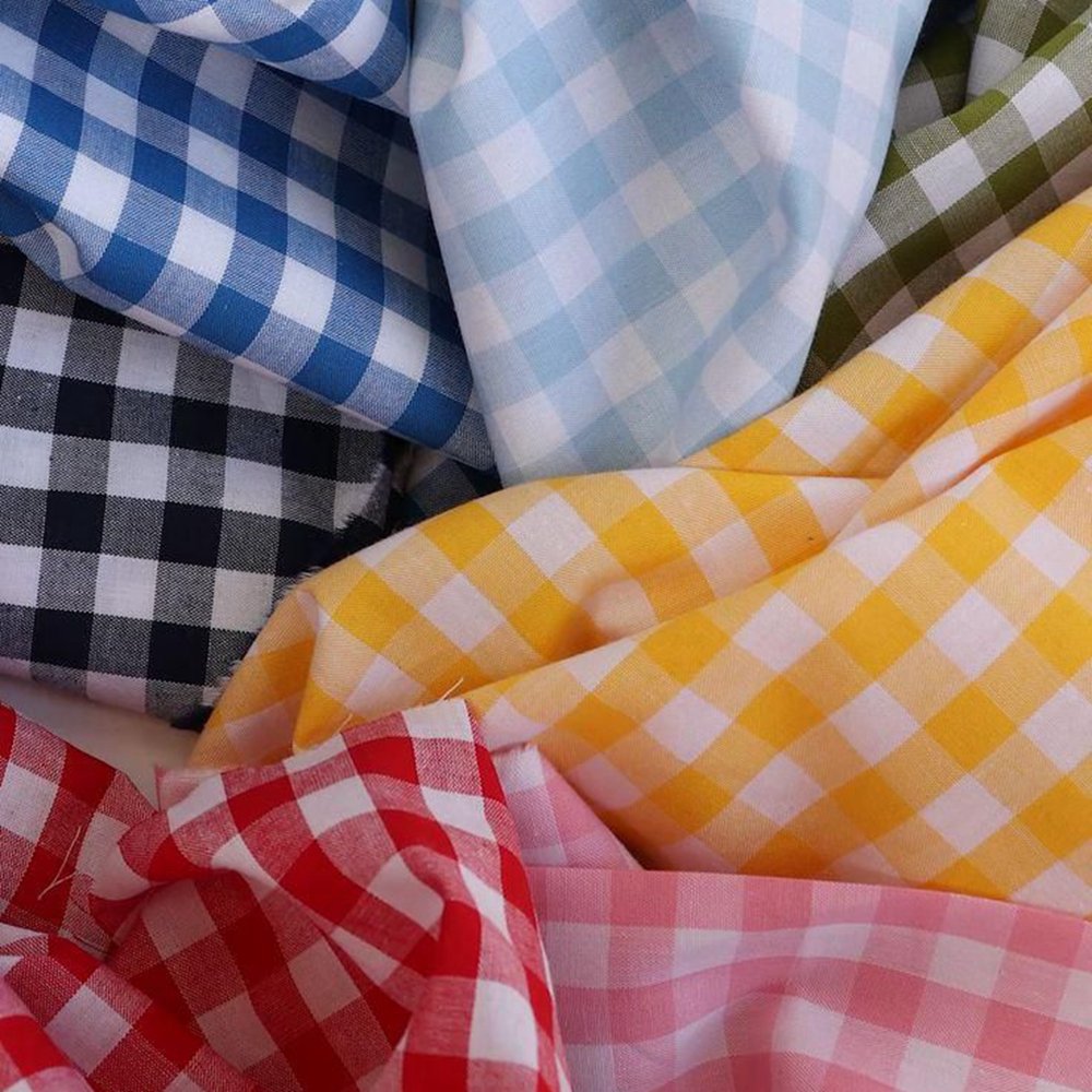 Factory direct sale Plaid clothing linen fabric wholesale multi-color can be customized with factory price