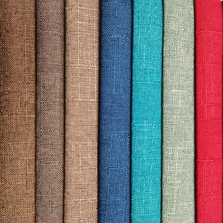 Multicolor Faux Linen Fabric 100% Polyester Linen Upholstery Fabric Sofa Linens