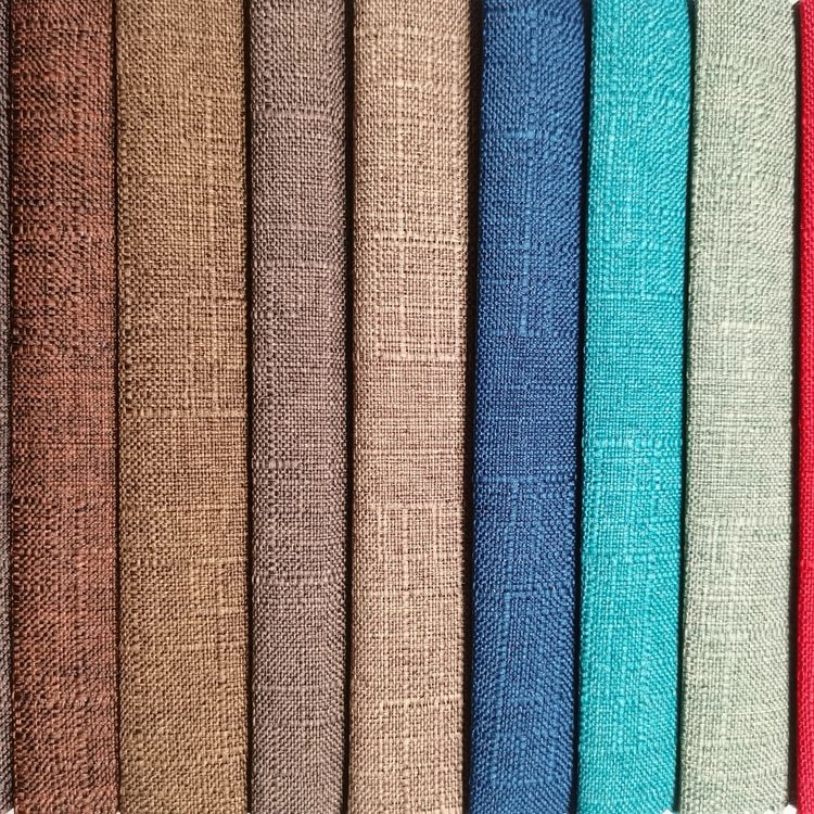 Multicolor Faux Linen Fabric 100% Polyester Linen Upholstery Fabric Sofa Linens