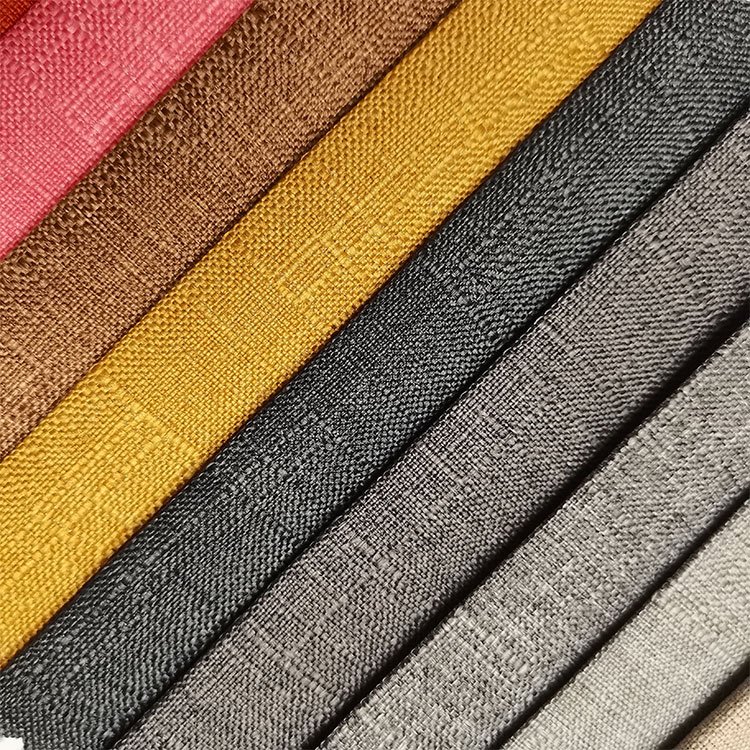 Multicolor Faux Linen Fabric 100% Polyester Linen Upholstery Fabric Sofa Linens