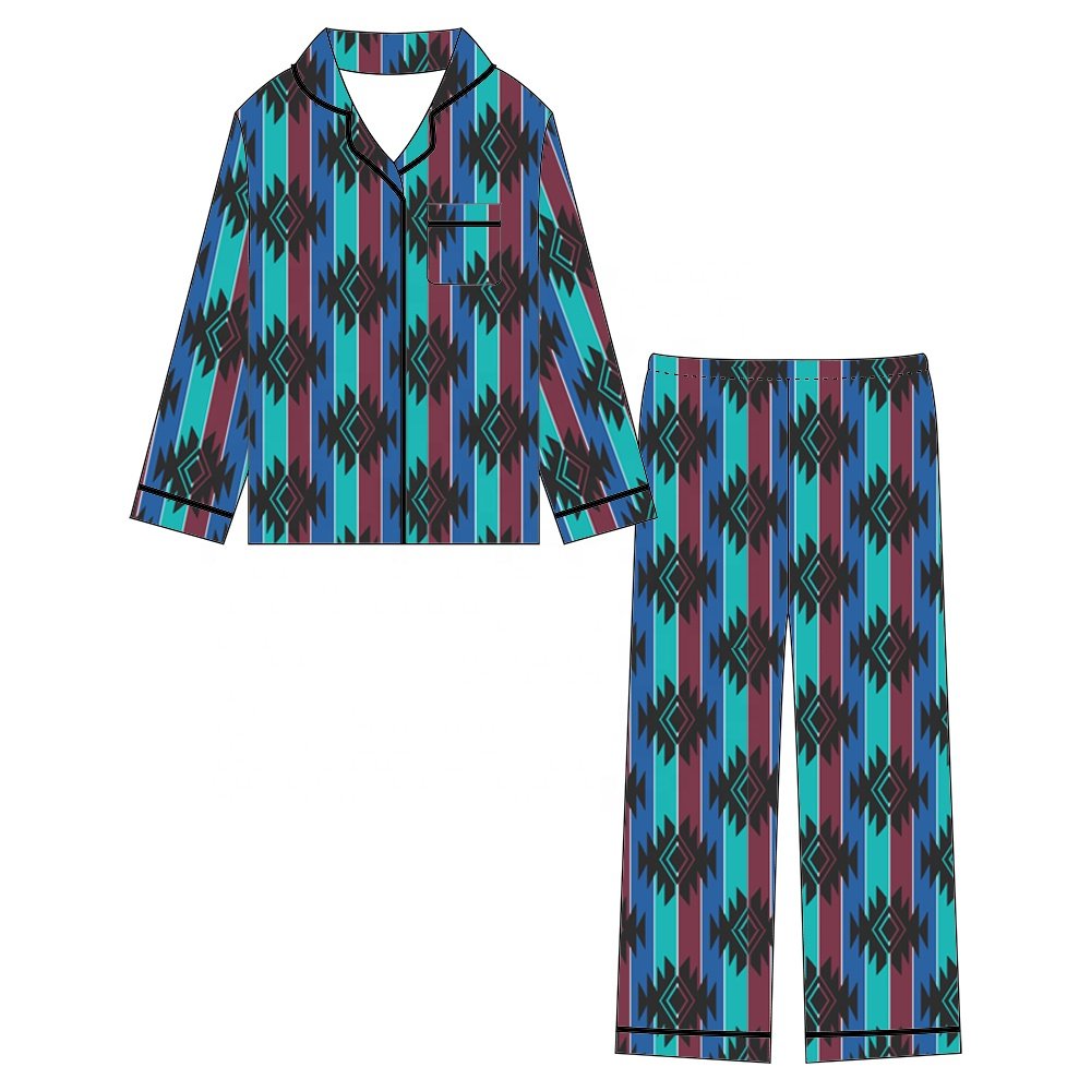 Wholesale Custom Baby Long Sleeve Print Pajamas Comfy Breathable Parent-child Bamboo Pajamas Infant Sleepwear Clothing