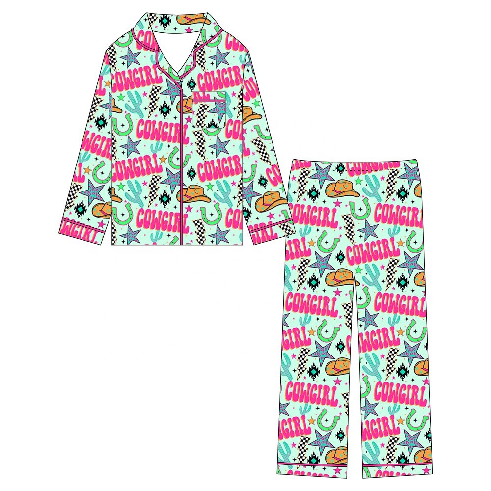 Wholesale Custom Baby Long Sleeve Print Pajamas Comfy Breathable Parent-child Bamboo Pajamas Infant Sleepwear Clothing