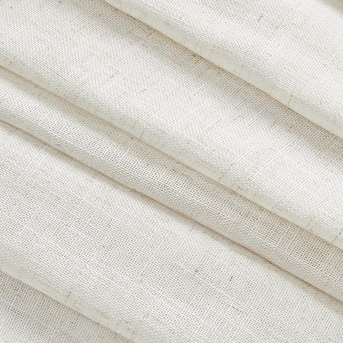 Linen Curtains for Living RoomSheer Curtains & Drapes 84 inches Length 2 Panels Set Farmhouse Country Style