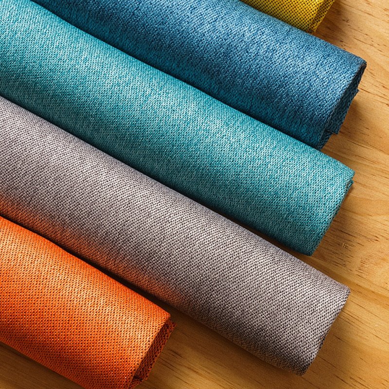 High Quality Linen Style Solid Blackout Curtain Fabric Two Sides Weaving with Dyed Pattern Factory Supply