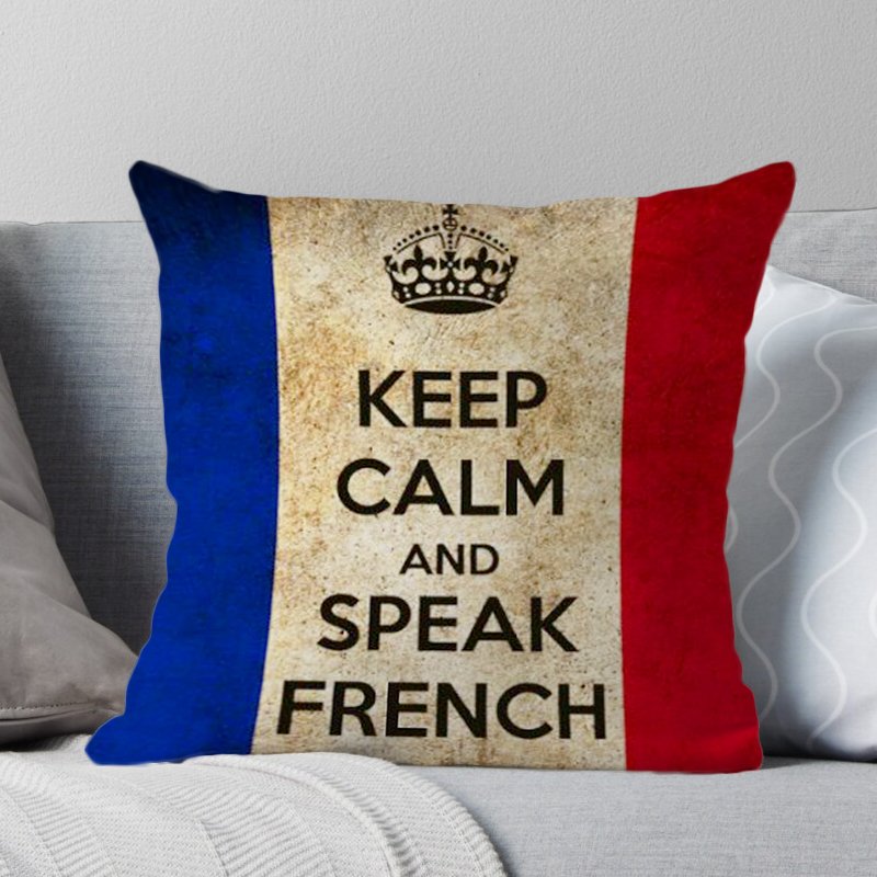 45*45cm Retro Home Decorative Paris Iron Tower Letter Super Soft Polyester Fabric Cushion Cover