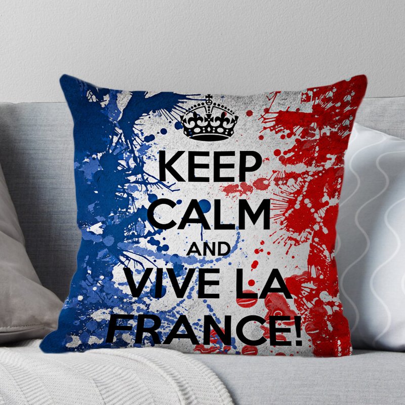45*45cm Retro Home Decorative Paris Iron Tower Letter Super Soft Polyester Fabric Cushion Cover