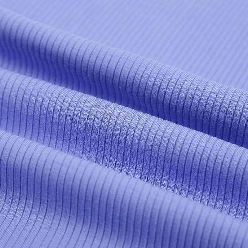 China Manufacturer 4 Way Eco-Friendly Soft Stretch 1*1 Ribbed Bamboo Fiber Woven Striped Fabric For Bed Sheet