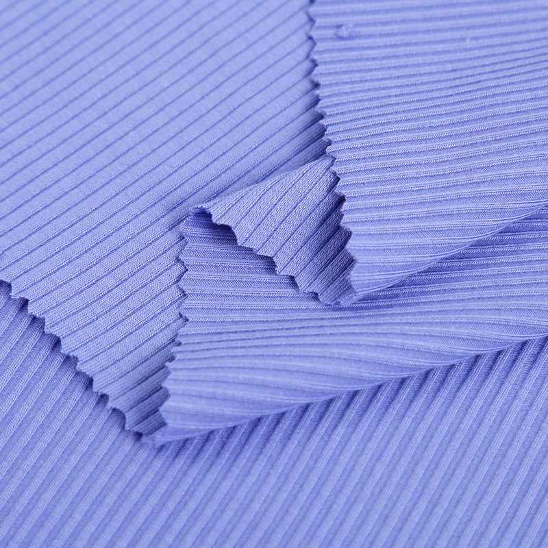 China Manufacturer 4 Way Eco-Friendly Soft Stretch 1*1 Ribbed Bamboo Fiber Woven Striped Fabric For Bed Sheet