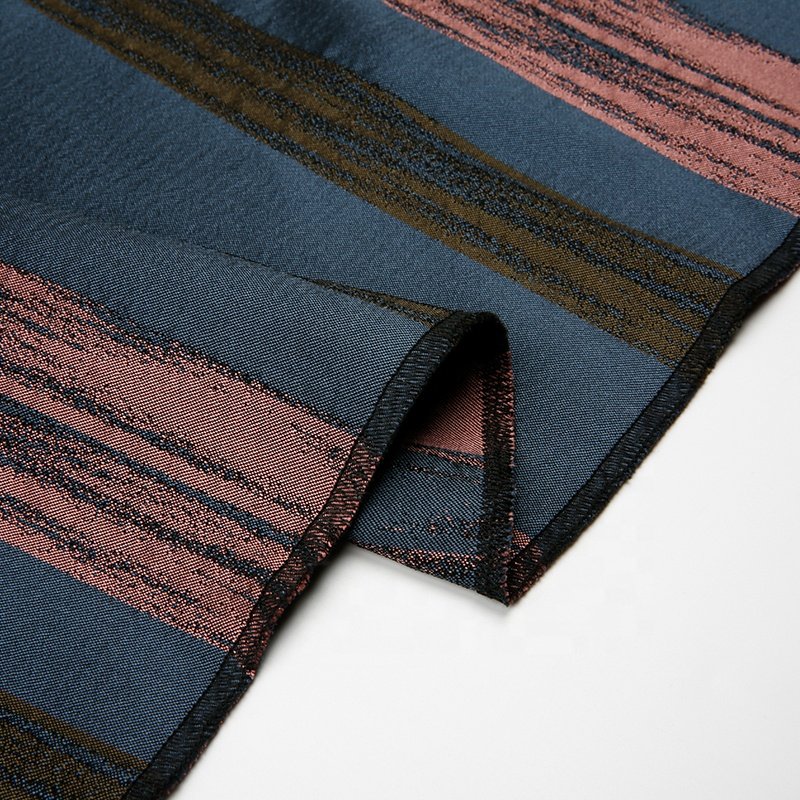 KEER Factory Custom Wholesale TDDJ405D3 WOMEN AND MEN'S CLOTHING MATERIAL stripe line polyester stretchy spandex satin brocade jacquard fabric
