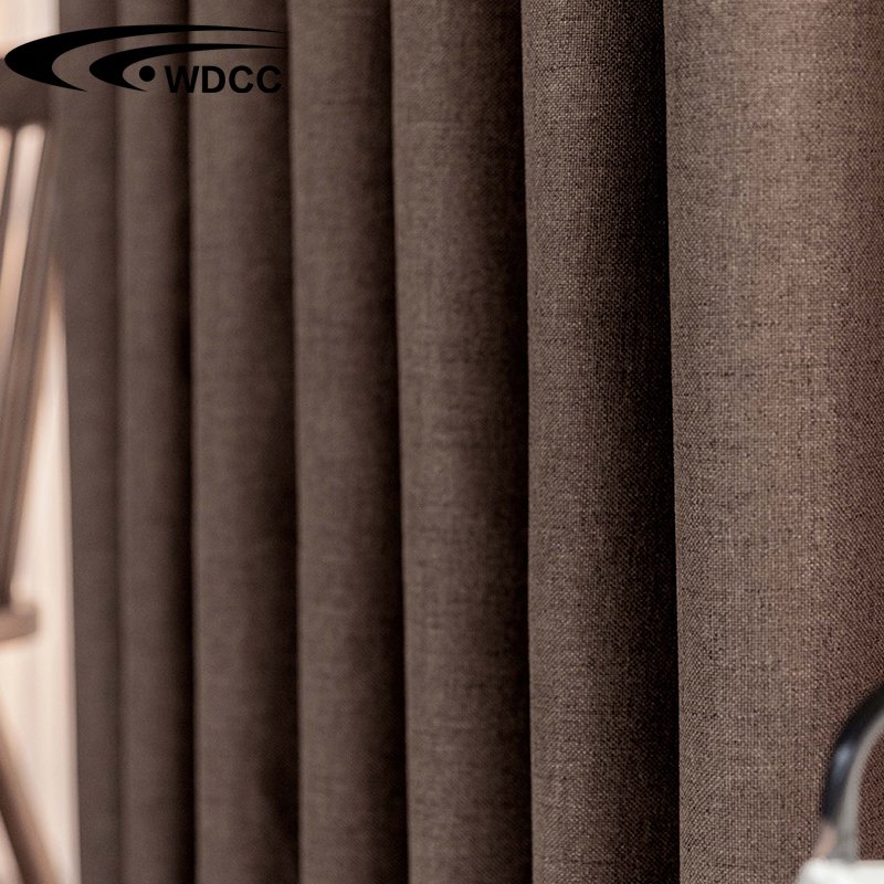 Hotel Blackout Curtain solid linen fabric light Shading living room blackout Curtains
