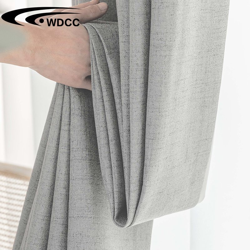 Hotel Blackout Curtain solid linen fabric light Shading living room blackout Curtains