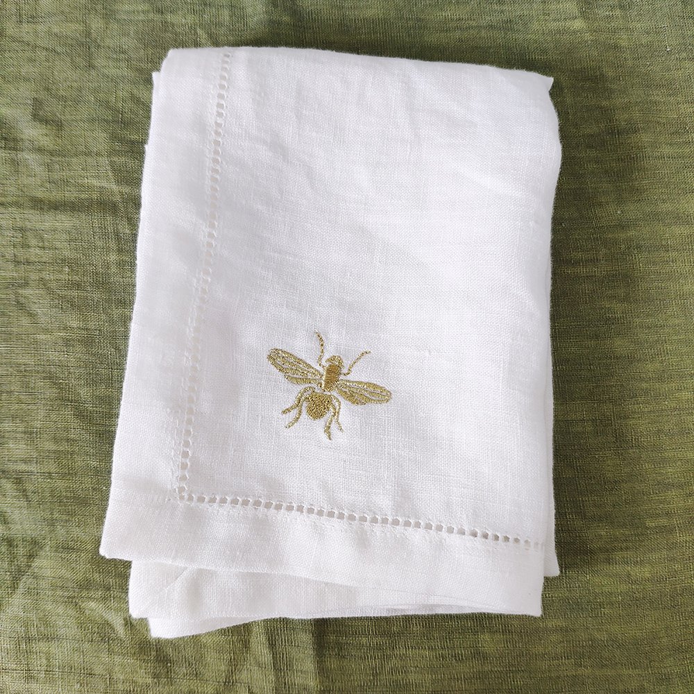 Custom French Flax Linen Stone Washed Cloth Napkins Logo Embroidery Napkin