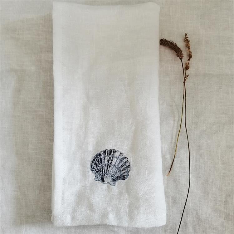 Custom French Flax Linen Stone Washed Cloth Napkins Logo Embroidery Napkin