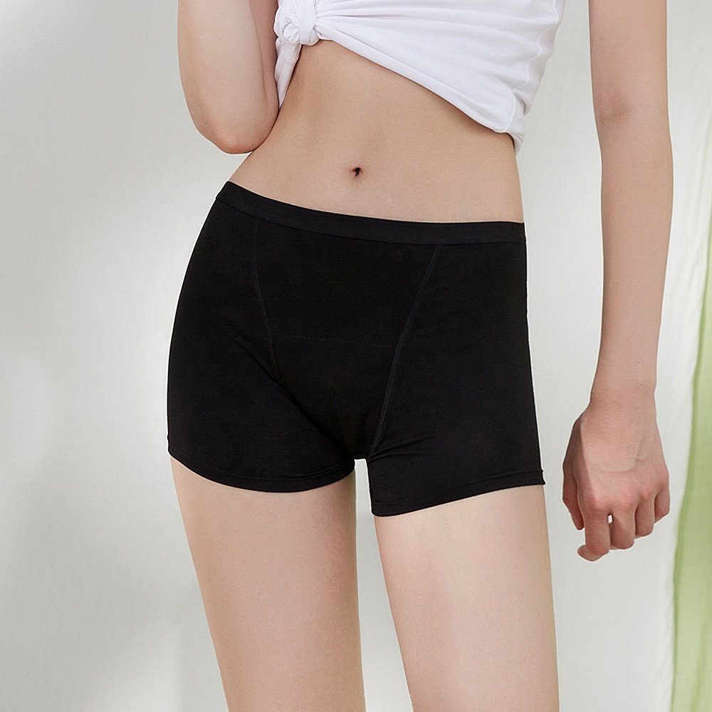 LYNMISS Cotton Fabric Anti-Bacterial Boyshort Period Panties For Women Teens Breathable Leak Proof Menstrual Panties