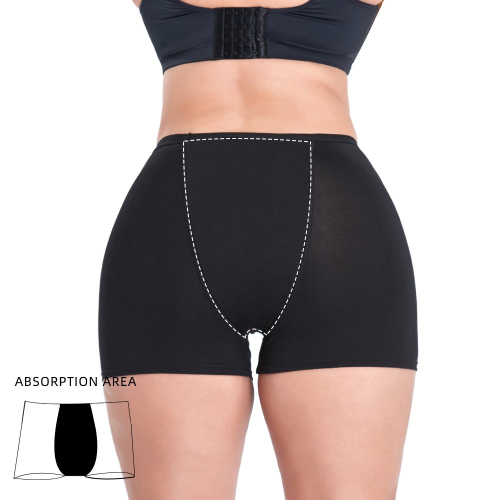 LYNMISS Cotton Fabric Anti-Bacterial Boyshort Period Panties For Women Teens Breathable Leak Proof Menstrual Panties