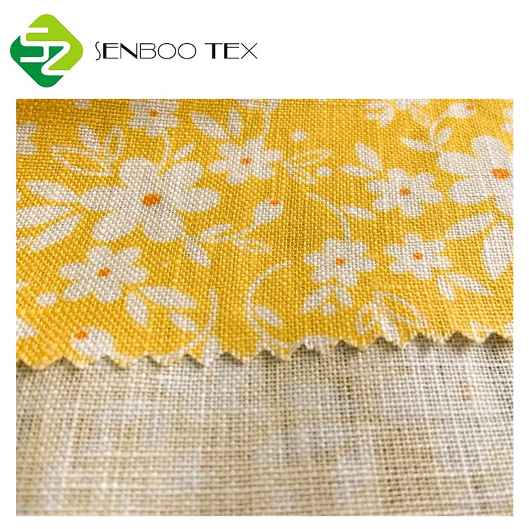 High Quality Digital print 9x9 linen fabric floral patterns for garment