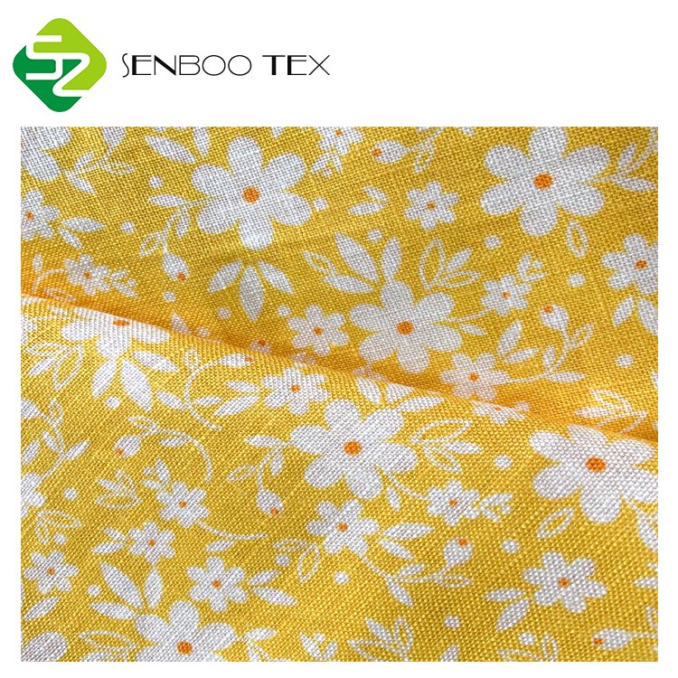 High Quality Digital print 9x9 linen fabric floral patterns for garment