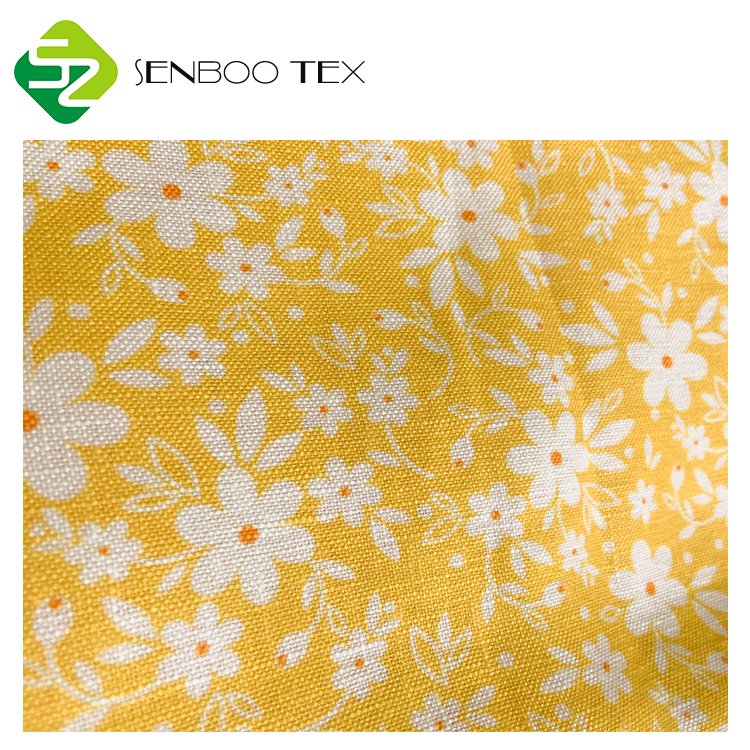 High Quality Digital print 9x9 linen fabric floral patterns for garment