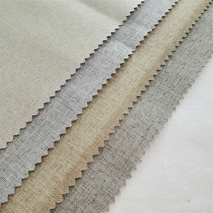 CC-8021 Hot Sale 100% Shading Blackout Curtain Fabrics Linen Polyester Curtain Fabric For The Living Room